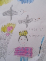 VAIKAI PIEŠIA LIETUVOS KARALIŲ MINDAUGĄ