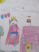 VAIKAI PIEŠIA LIETUVOS KARALIŲ MINDAUGĄ